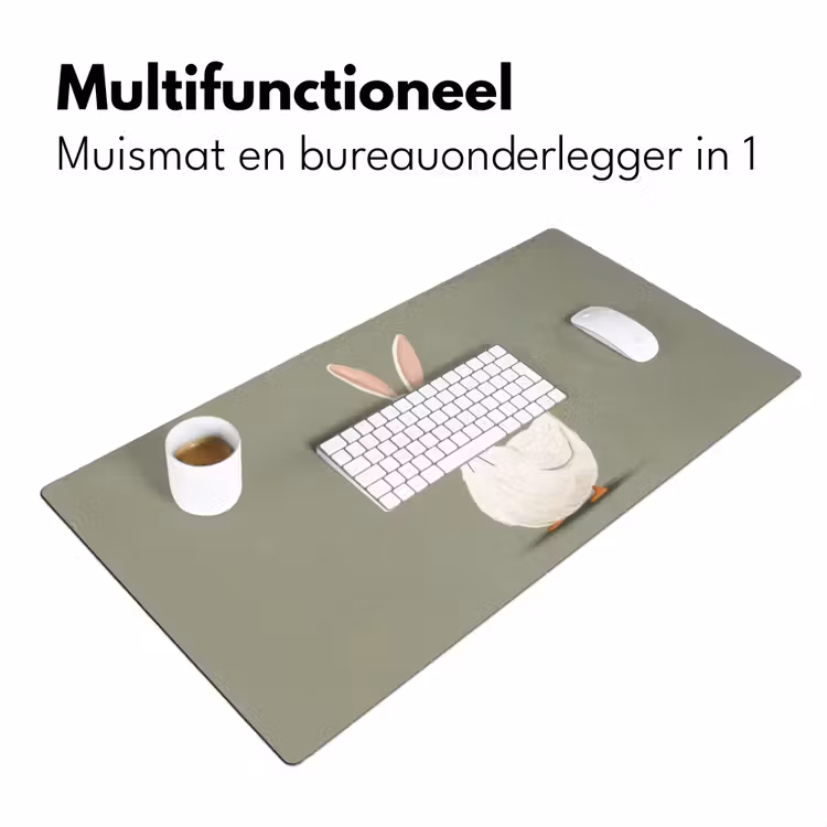 Eend - Konijnoren - Grijs Muismat XXL klein -sfeer4
