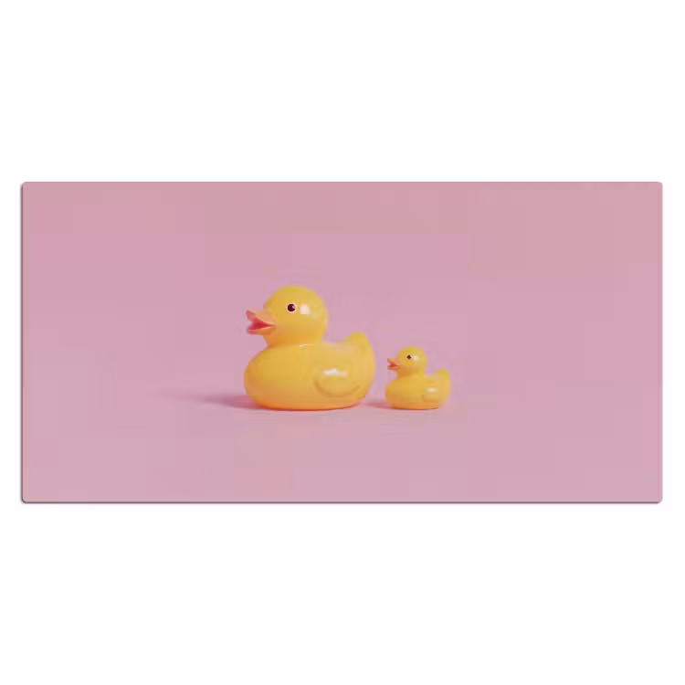 Eendjes - Vrolijk - Roze Muismat XXL klein -3d_leeg