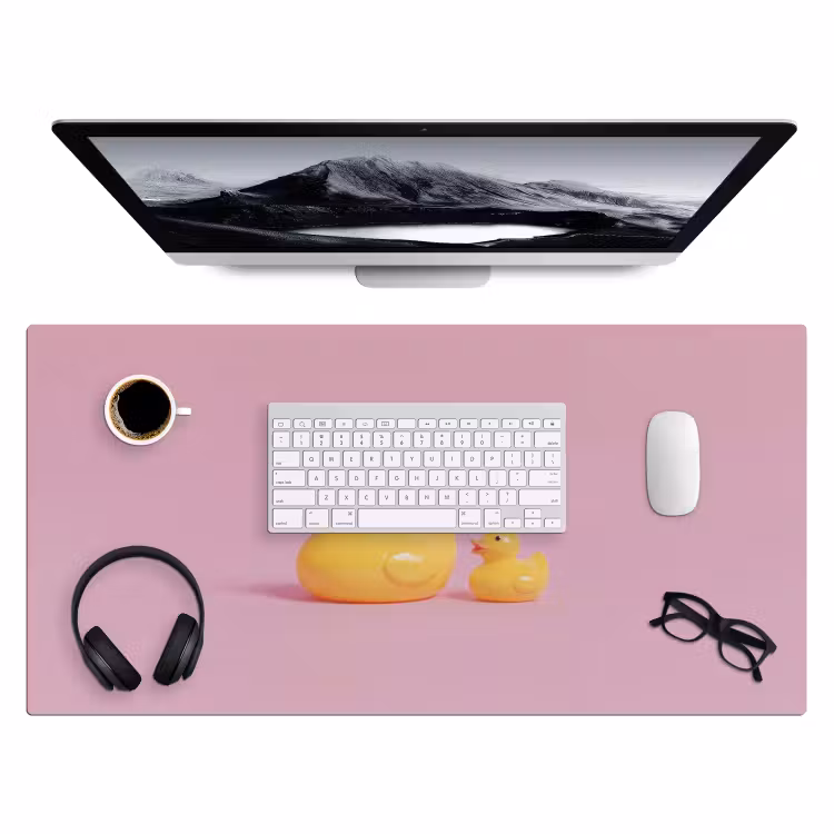Eendjes - Vrolijk - Roze Muismat XXL klein -3d