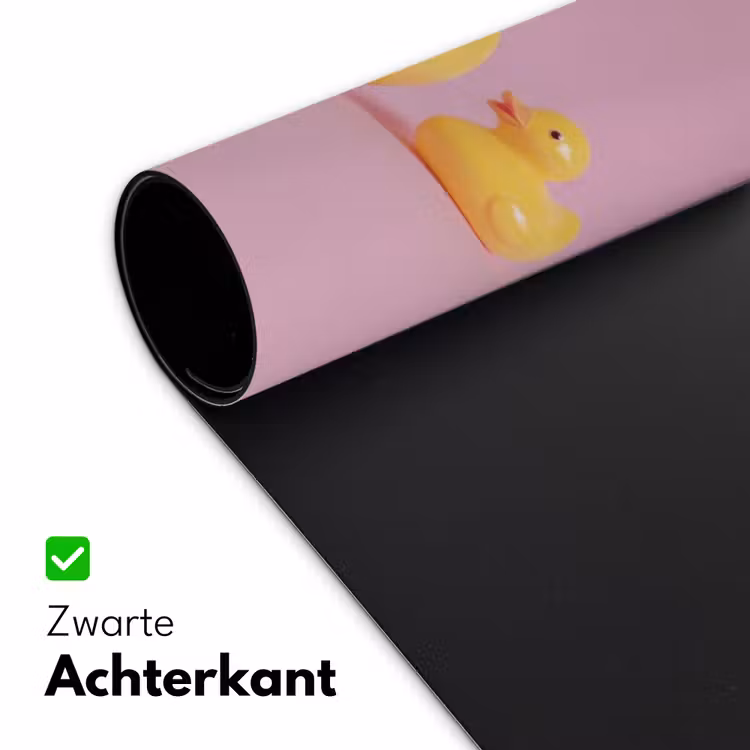 Eendjes - Vrolijk - Roze Muismat XXL klein -sfeer2