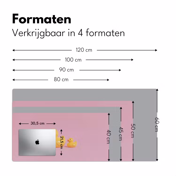Eendjes - Vrolijk - Roze Muismat XXL klein -sfeer5