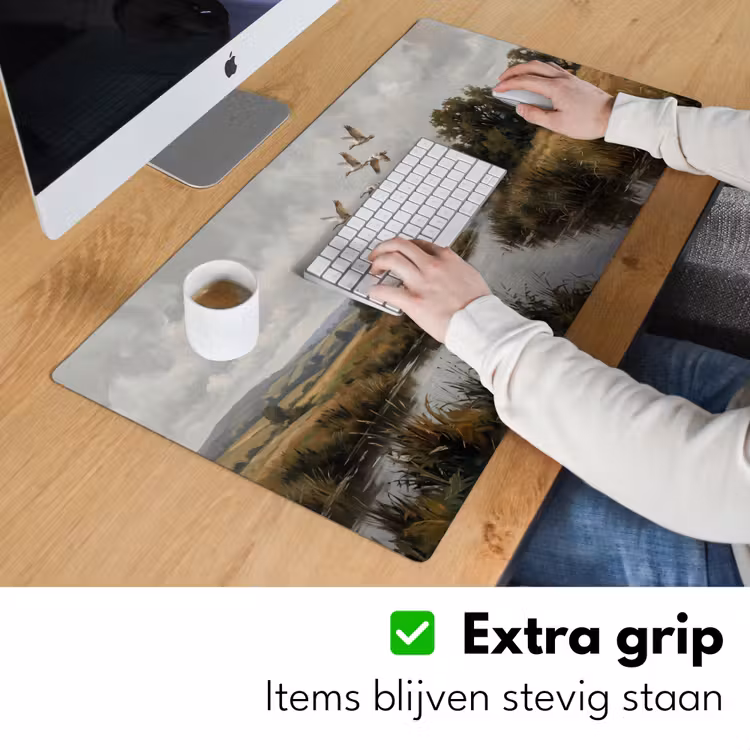 Eenden - Rivier - Landschap - Vlucht - Nostalgisch Muismat XXL klein -sfeer3