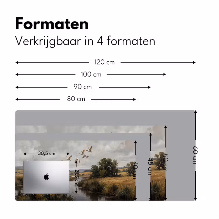 Eenden - Rivier - Landschap - Vlucht - Nostalgisch Muismat XXL klein -sfeer5