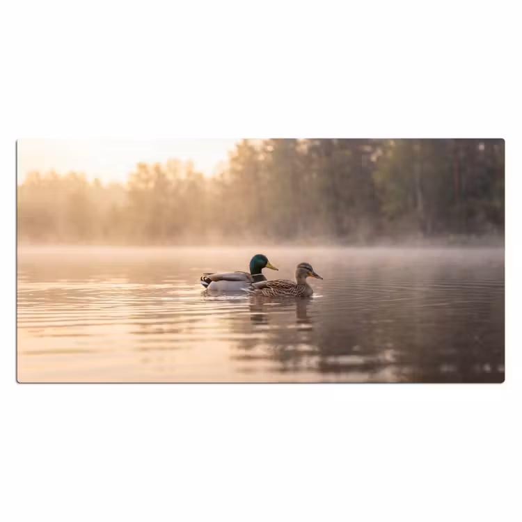 Eenden - Water - Mist - Natuur Muismat XXL klein -3d_leeg