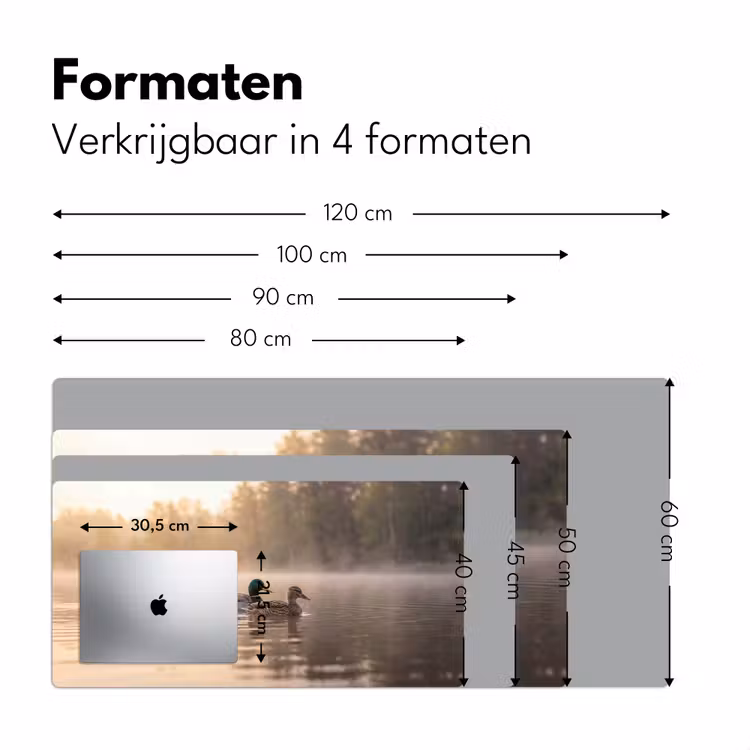 Eenden - Water - Mist - Natuur Muismat XXL klein -sfeer5