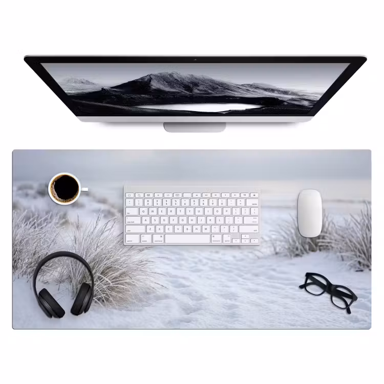 Duinen - Sneeuw - Strand - Winter - Serene Muismat XXL klein -3d