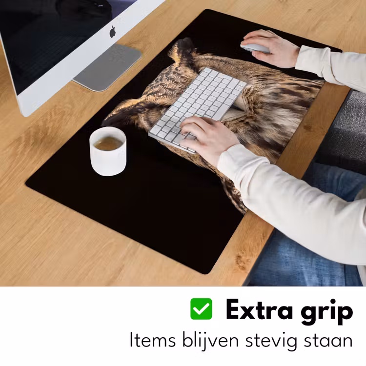 Oehoe - Uil - Portret - Bruin Muismat XXL klein -sfeer3