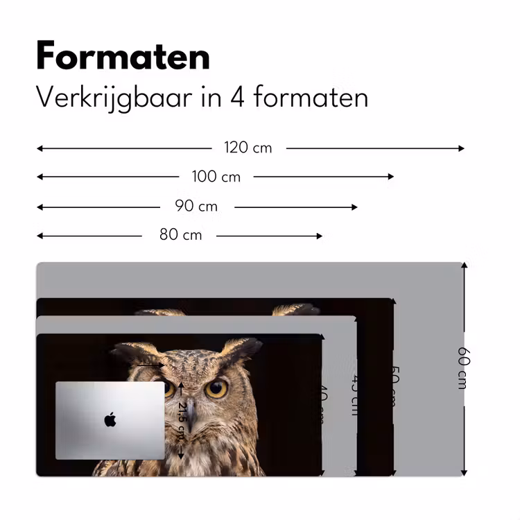 Oehoe - Uil - Portret - Bruin Muismat XXL klein -sfeer5