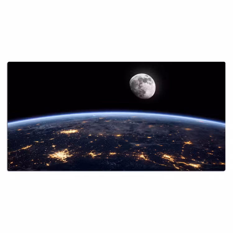 Desk Mat - Earth - Night - Space - Aarde - Nacht - Ruimte Muismat XXL klein