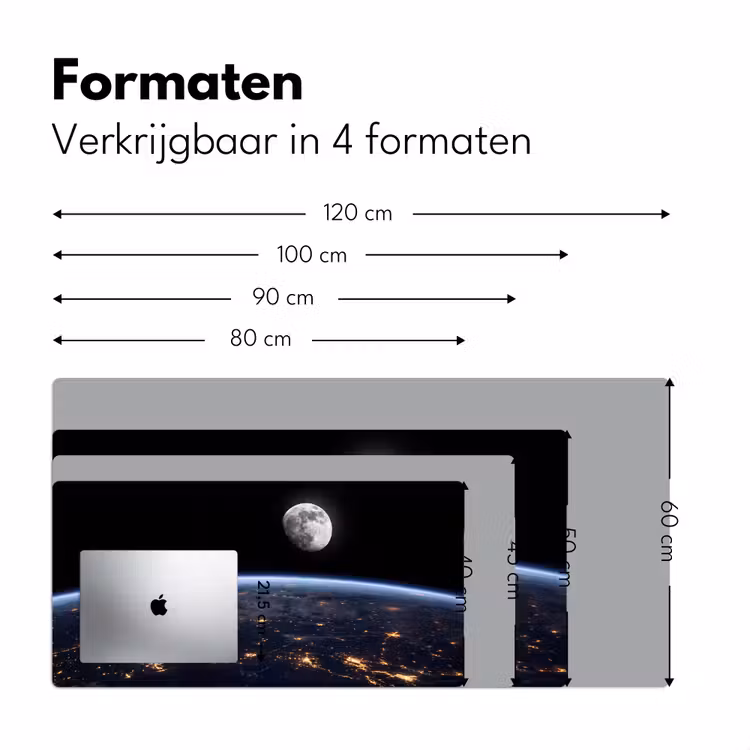 Desk Mat - Earth - Night - Space - Aarde - Nacht - Ruimte Muismat XXL klein