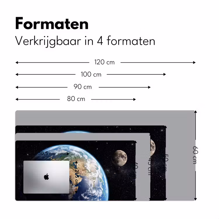 Aarde - Ruimte - Blauw - Groen Muismat XXL klein -sfeer5