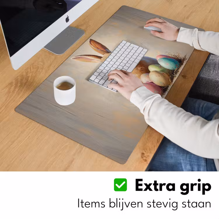 Paashaas - Pastel - Eieren Muismat XXL klein -sfeer3