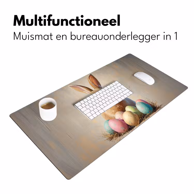 Paashaas - Pastel - Eieren Muismat XXL klein -sfeer4