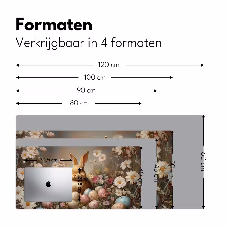 Paashaas - Lente - Paaseieren Muismat XXL klein -sfeer5
