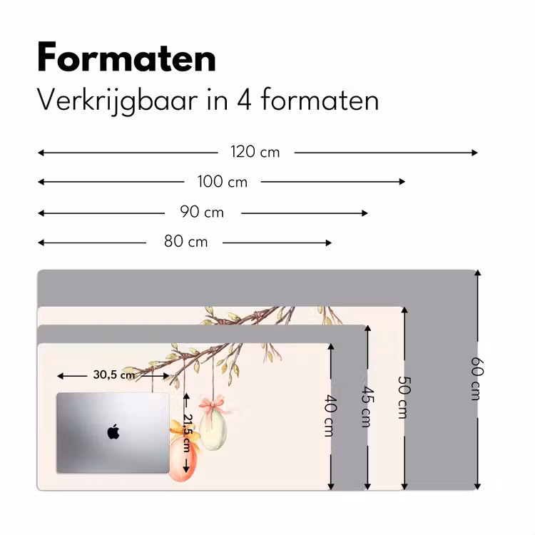 Paastak - Strikje - Eieren Muismat XXL klein -sfeer5