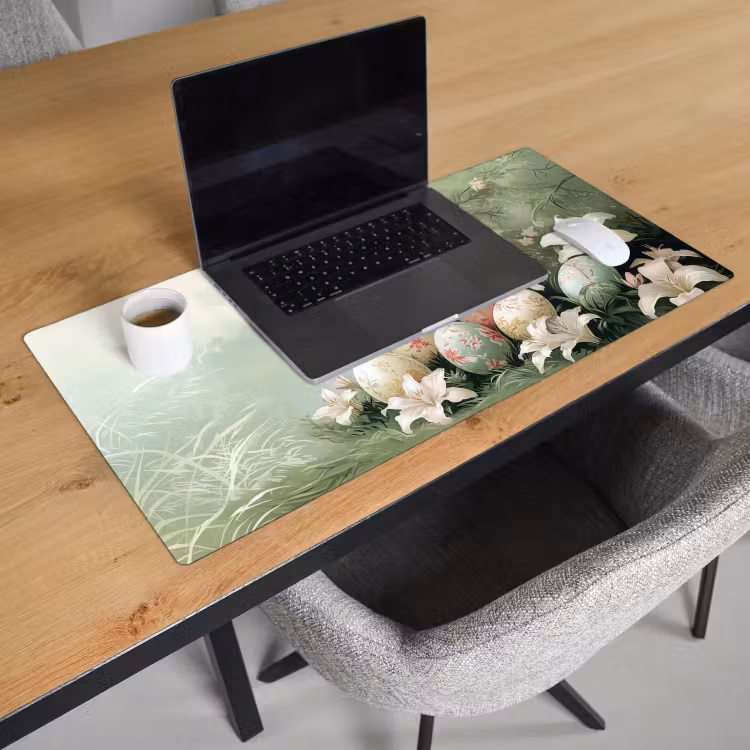Paaseieren - Pasteltinten - Bloemen Muismat XXL klein -sfeer1