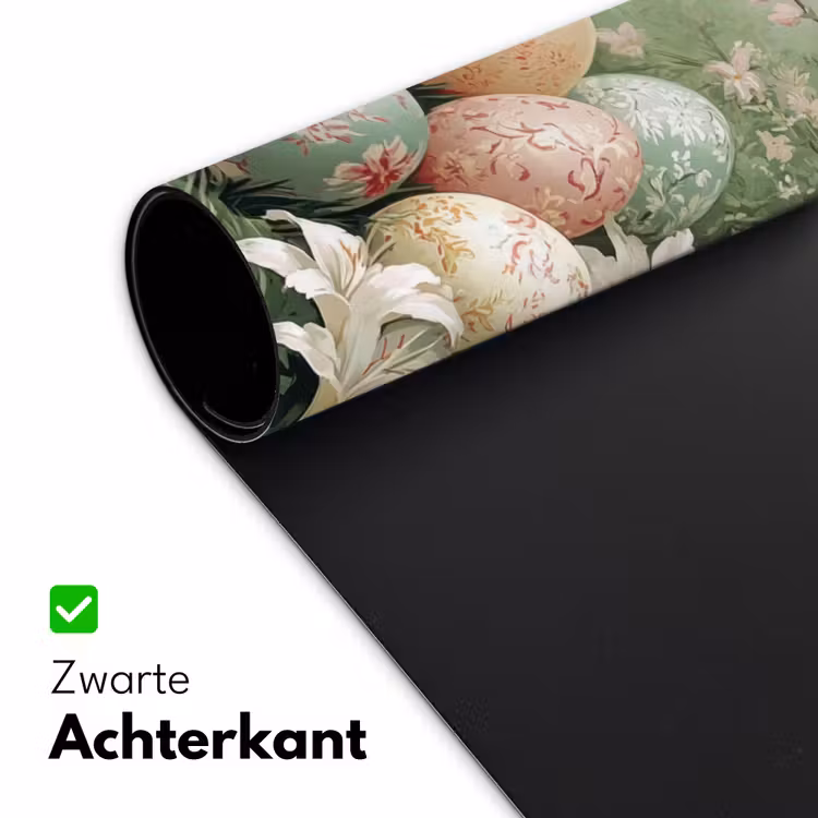 Paaseieren - Pasteltinten - Bloemen Muismat XXL klein -sfeer2