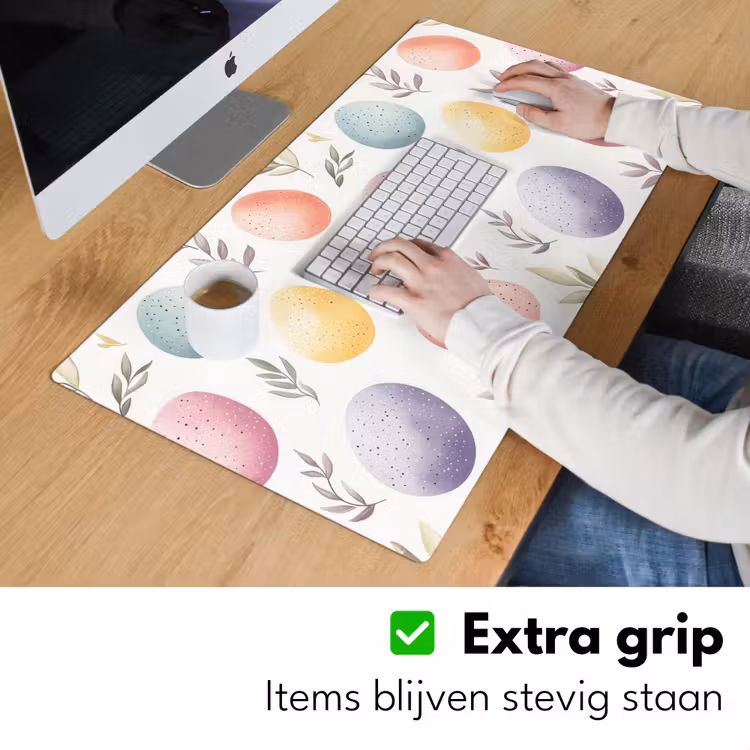 Eieren - Kleurrijk - Patroon Muismat XXL klein -sfeer3