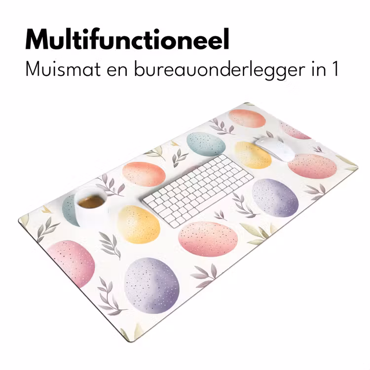 Eieren - Kleurrijk - Patroon Muismat XXL klein -sfeer4