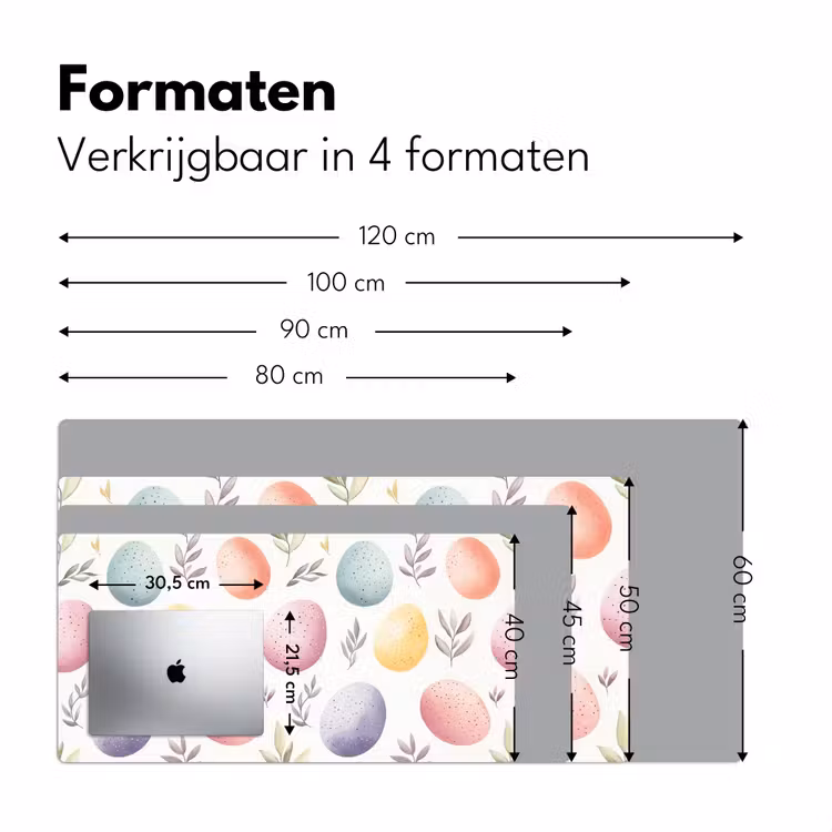 Eieren - Kleurrijk - Patroon Muismat XXL klein -sfeer5