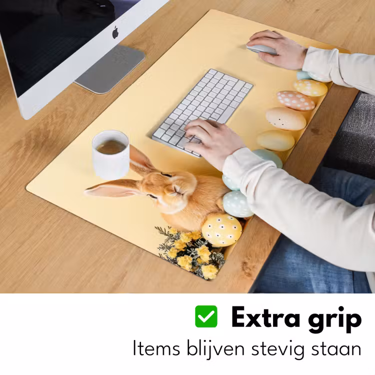 Eieren - Konijn - Pasteltinten Muismat XXL klein -sfeer3
