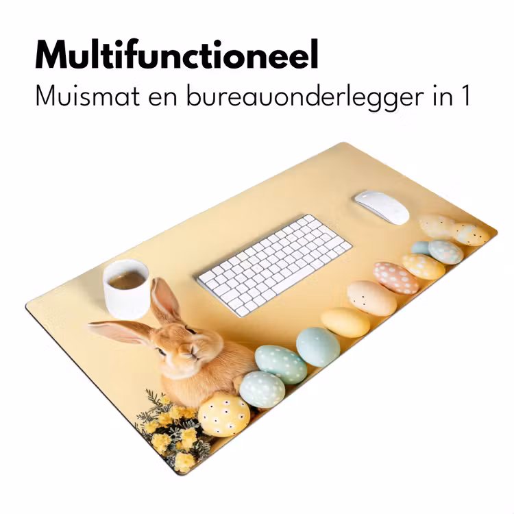 Eieren - Konijn - Pasteltinten Muismat XXL klein -sfeer4