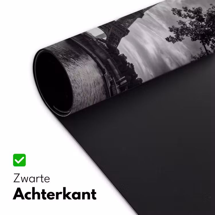 Eiffeltoren - Parijs - Rivier - Architectuur - Zwart-wit Muismat XXL klein -sfeer2