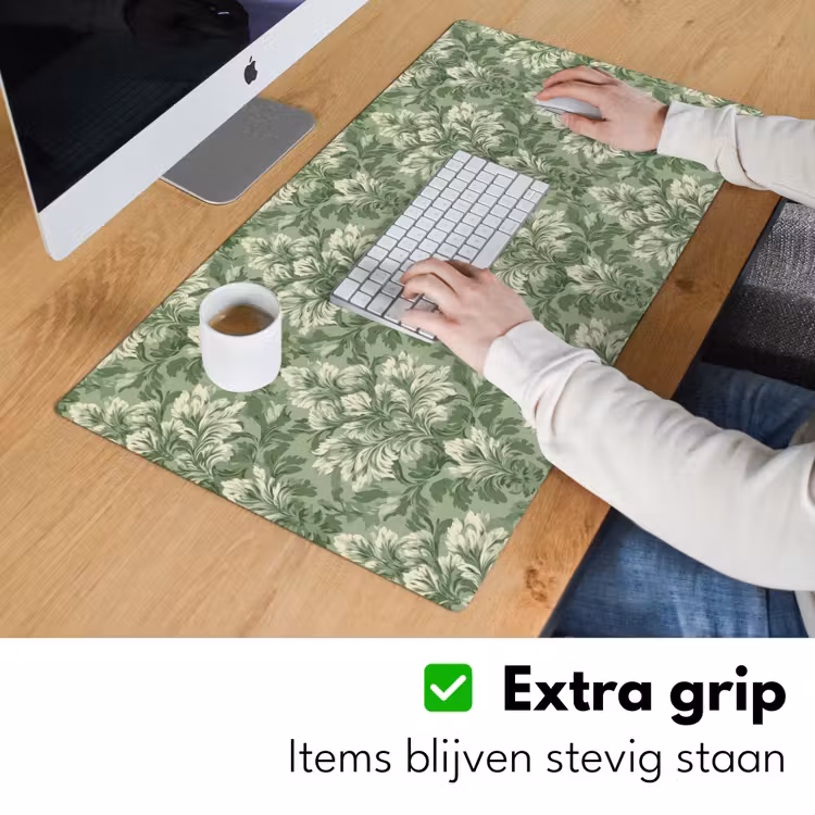Sierlijk - Lichtgroen - Planten - Patroon - Getailleerd Muismat XXL klein 681 -sfeer3