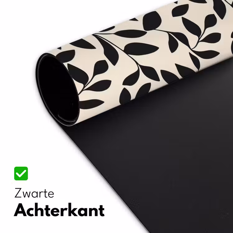 Elegant - Patroon - Zwart - Beige Muismat XXL klein 681 -sfeer2