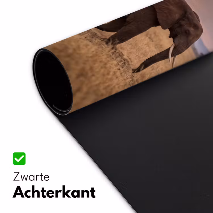 Olifanten - Savanne - Zonsondergang - Afrika - Warm Muismat XXL klein -sfeer2