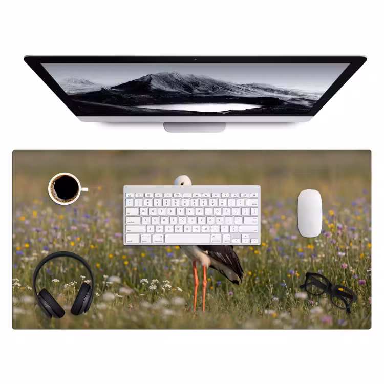 Ooienvaar - Bloemen - Weide - Kleurrijk Muismat XXL klein -3d