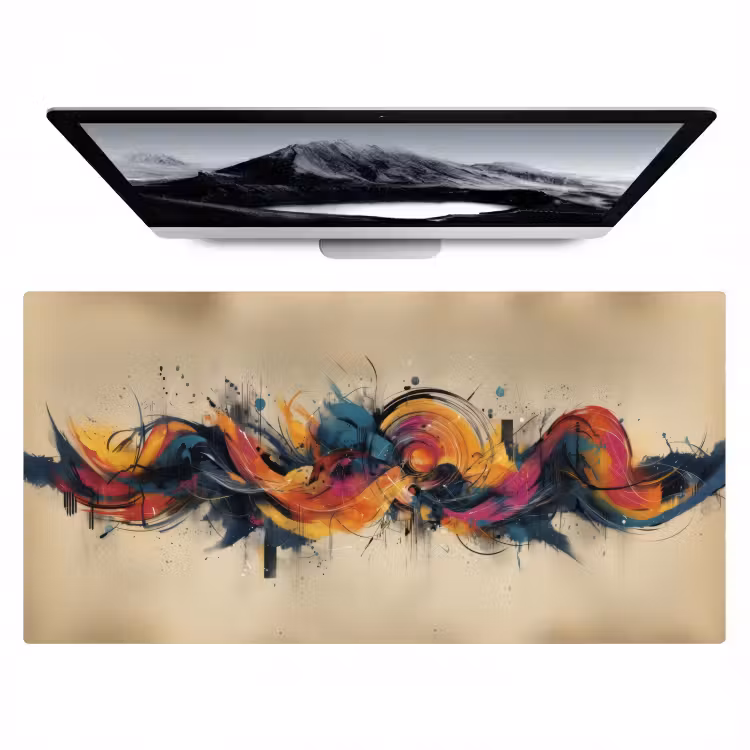 Explosie - Kleurrijk - Vormen - Abstract Muismat XXL klein -zzz3d