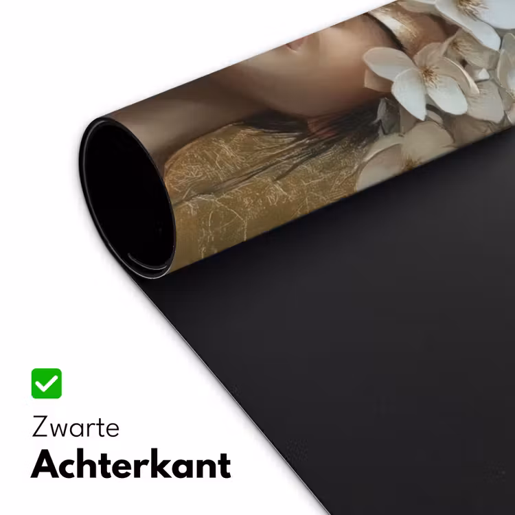 Gezicht - Bloemen - Goud - Abstract Muismat XXL klein -sfeer2