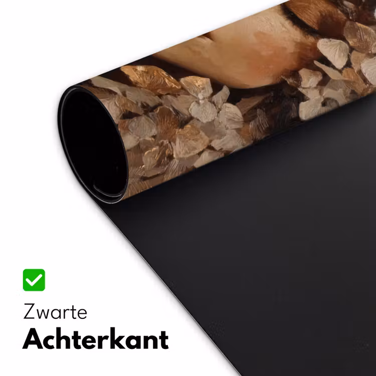 Gezicht - Vrouwe - Bladeren - Penseelstreken Muismat XXL klein -sfeer2