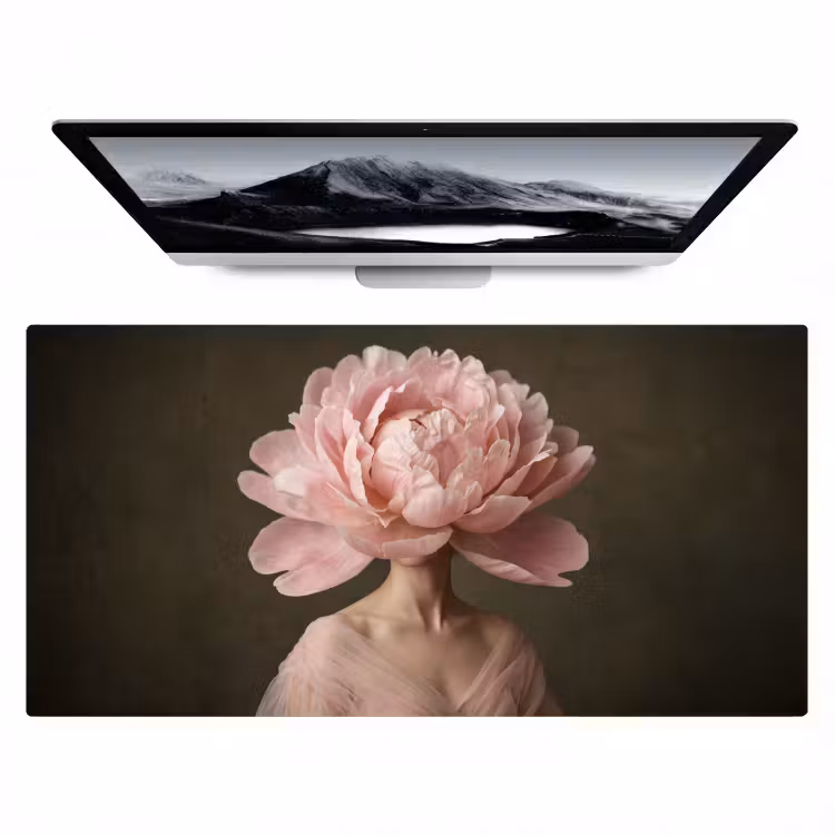 Gezicht - Roos - Roze Muismat XXL klein -zzz3d