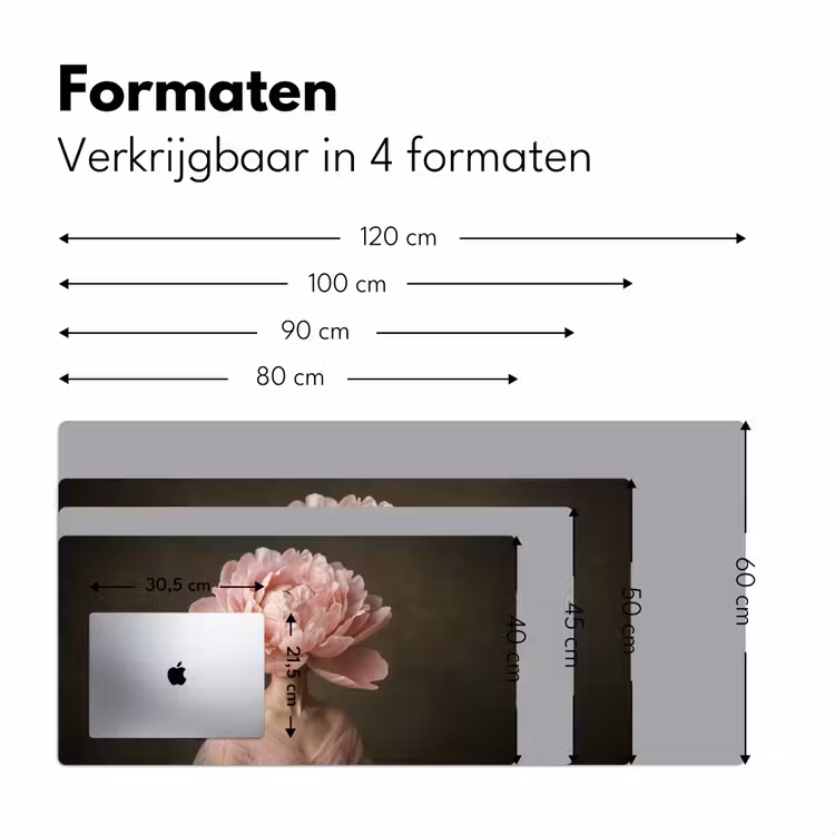 Gezicht - Roos - Roze Muismat XXL klein -sfeer5