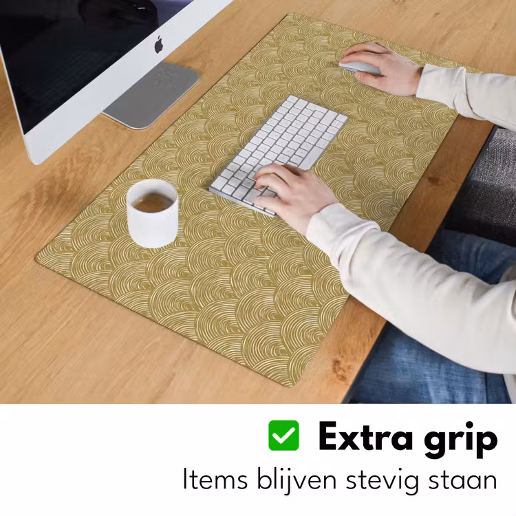 Waaier - Geometrisch - Groen Muismat XXL klein 681 -sfeer3