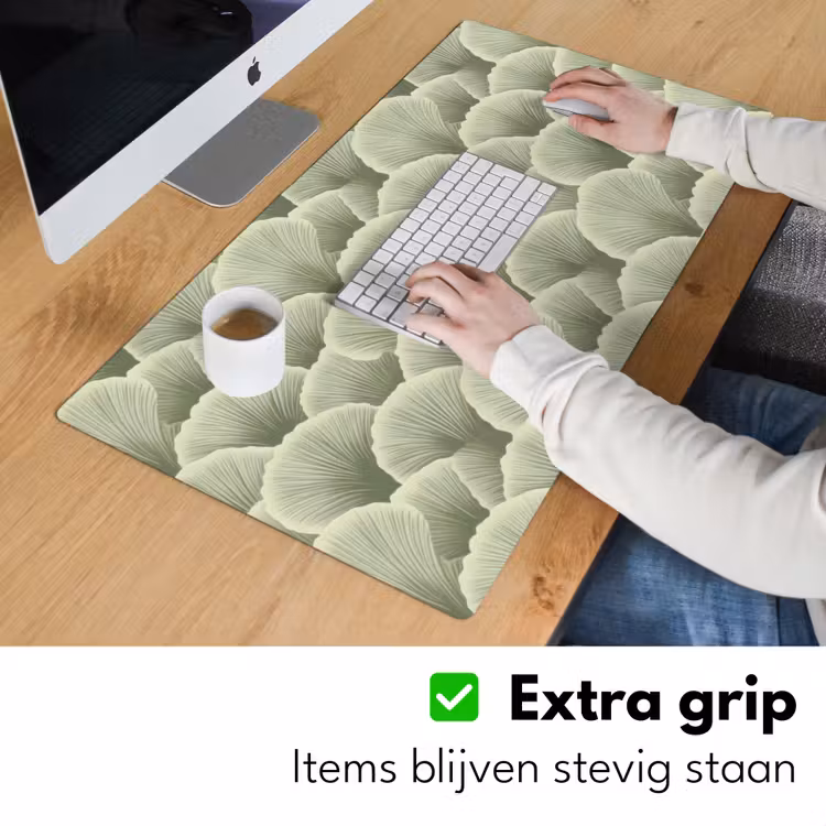 Waaier - Blad - Groen Muismat XXL klein 681 -sfeer3