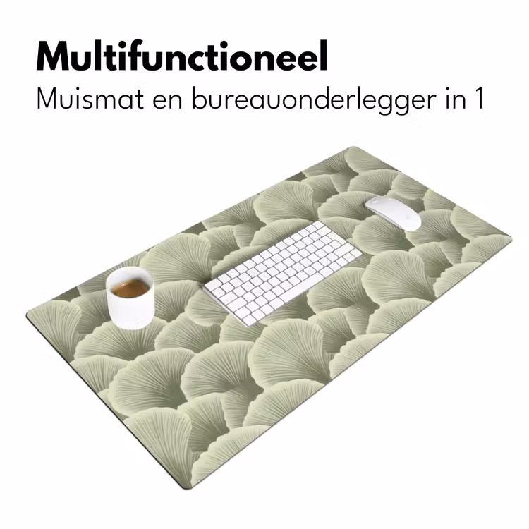 Waaier - Blad - Groen Muismat XXL klein 681 -sfeer4