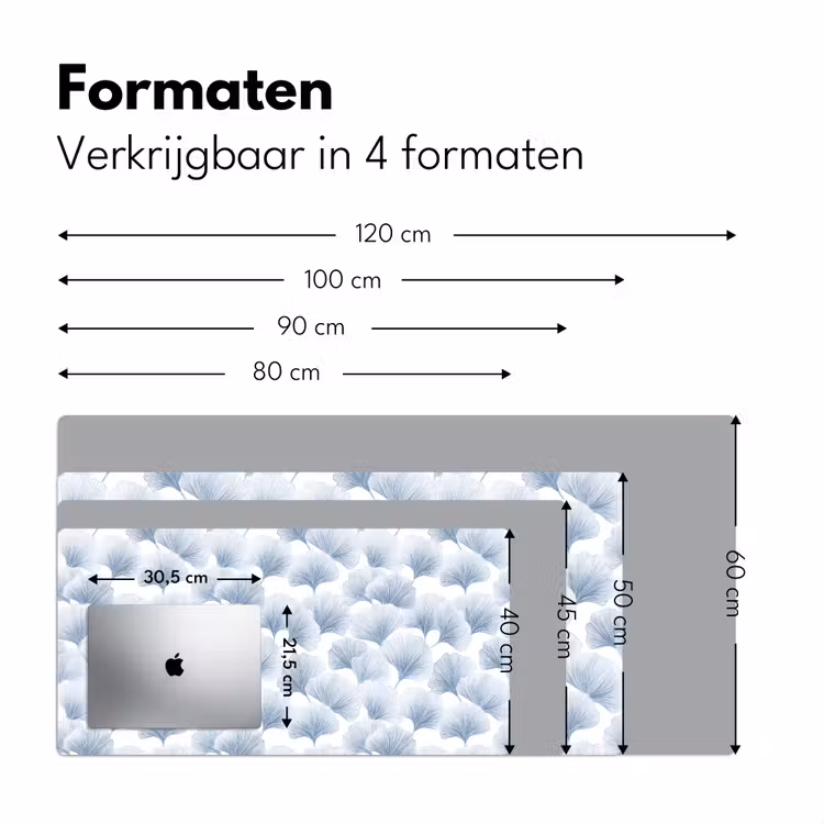 Waaier - Modern - Blauw Muismat XXL klein 681 -sfeer5