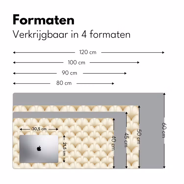 Waaier - Motief - Goud Muismat XXL klein 681 -sfeer5