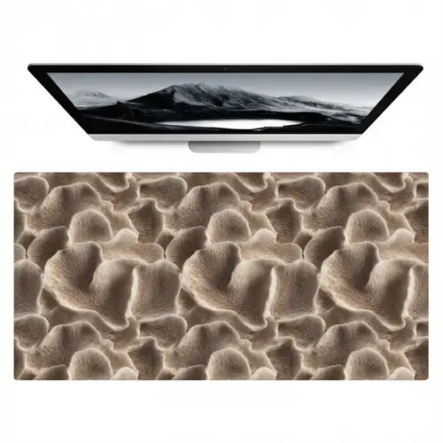Waaiervorm - Beige - Vezel textuur Muismat XXL klein 681 -zzz3d