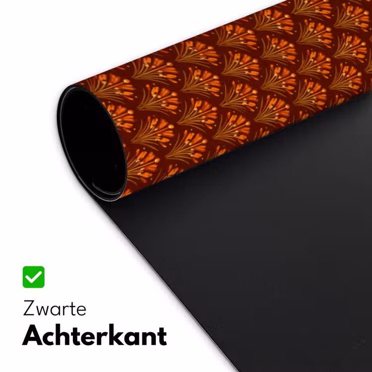 Waaiers - Art Deco - Botanisch - Roestbruin - Oranje Muismat XXL klein 681 -sfeer2