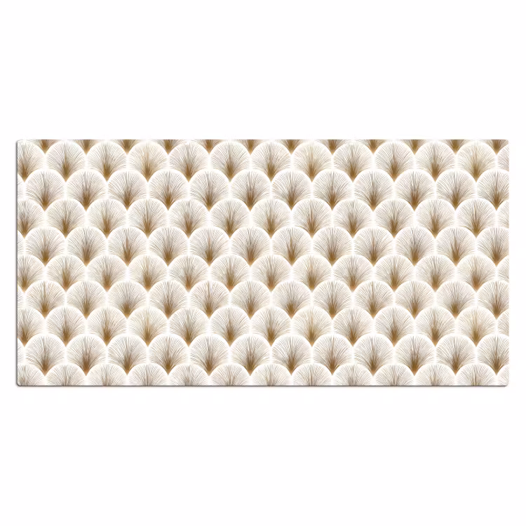Waaiers - Art Deco - Elegant - Goud - Wit Muismat XXL klein 681 -3d_leeg