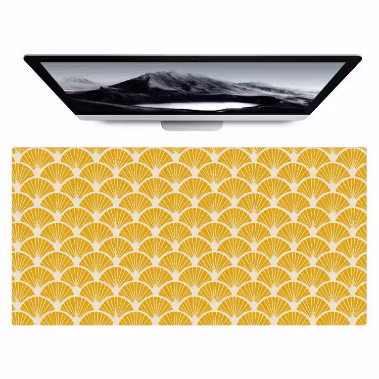 Waaiers - Art Deco - Retro - Okergeel Muismat XXL klein 681 -zzz3d