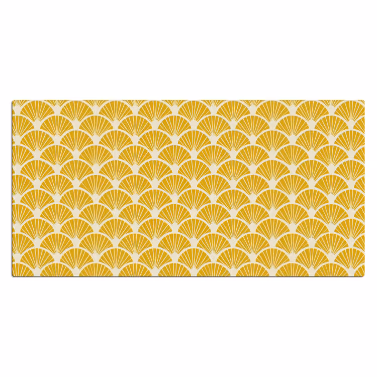 Waaiers - Art Deco - Retro - Okergeel Muismat XXL klein 681 -3d_leeg