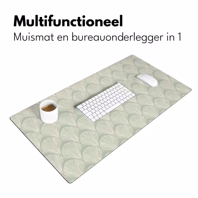 Waaiers - Patroon - Groen Muismat XXL klein 681 -sfeer4