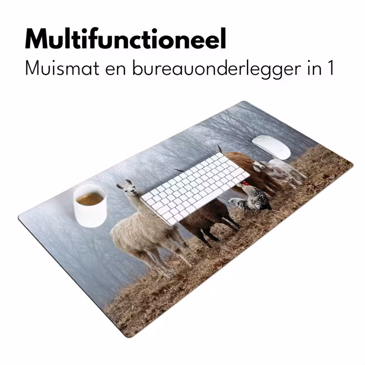 Boerderijdieren - Groep - Mist - Natuur - Rustiek Muismat XXL klein -sfeer4