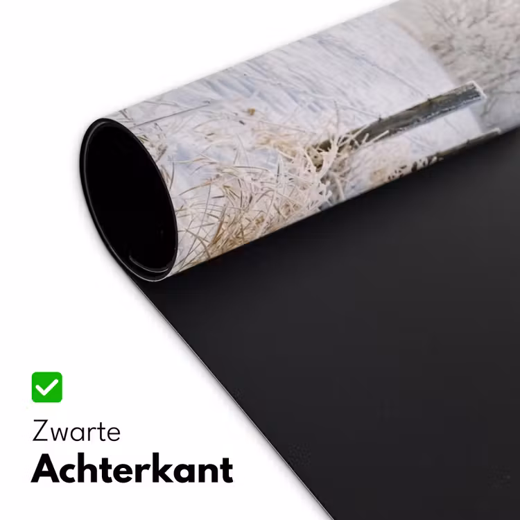 Hek - Sneeuw - Mist - Platteland - Nostalgisch Muismat XXL klein -sfeer2