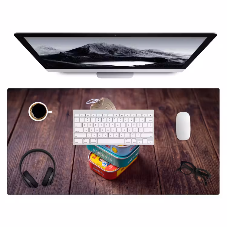 Desk Mat - Fish - Cans - Kitchen - Vis - Blikjes - Keuken Muismat XXL klein